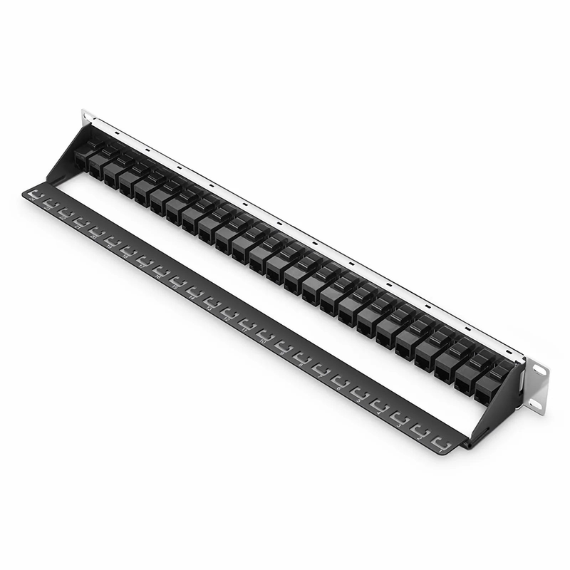 Cat5e Coupler Patch Panel, 24-Port, 1RU, Cable Management Bar Included