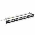 FDMP Blank Shielded/UnShielded Recessed Patch Panel for Keystone Modules, 24-Port, 1RU, Cable Management Bar Included, Black