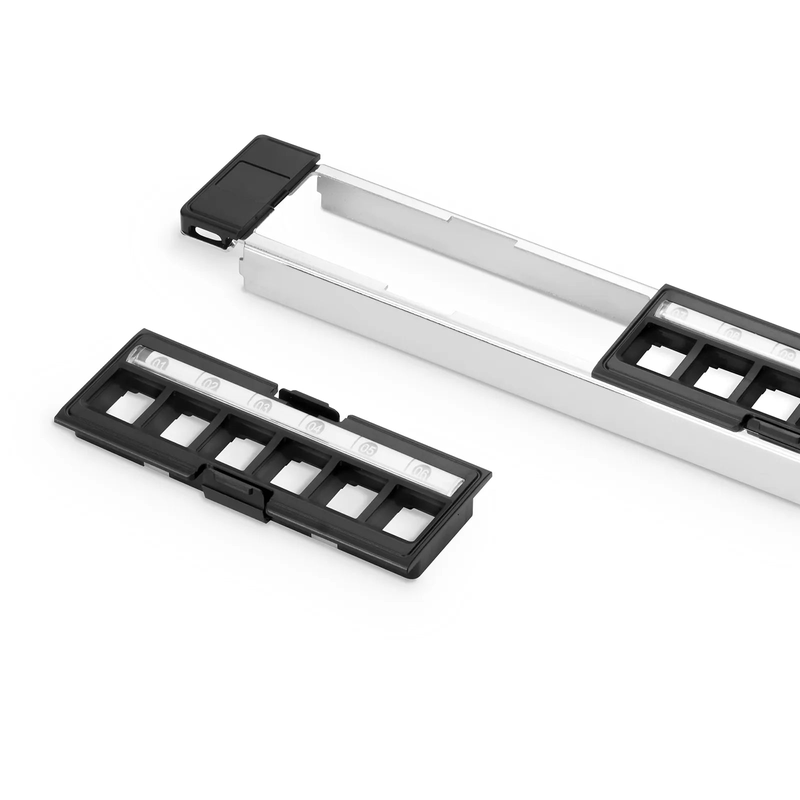 FDMP Blank Shielded/UnShielded Recessed Patch Panel for Keystone Modules, 24-Port, 1RU, Cable Management Bar Included, Black