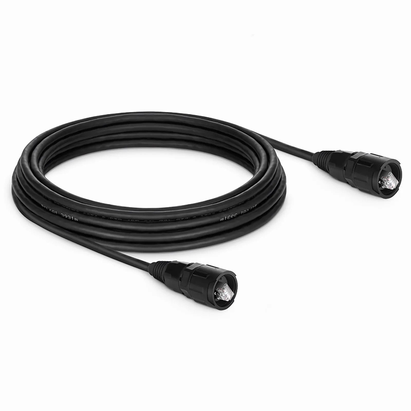 16ft (5m) Industrial Cat6a Non-booted Shielded (SFTP) PVC IP65 Ethernet Network Patch Cable, Black