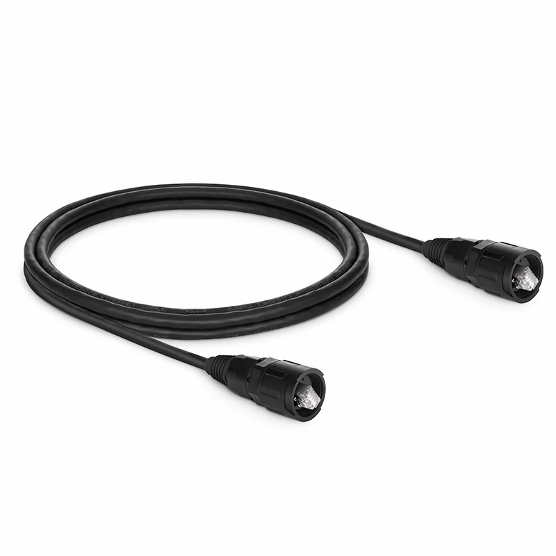 6.6ft (2m) Industrial Cat6 Non-booted Shielded (SFTP) PVC IP65 Ethernet Network Patch Cable, Black