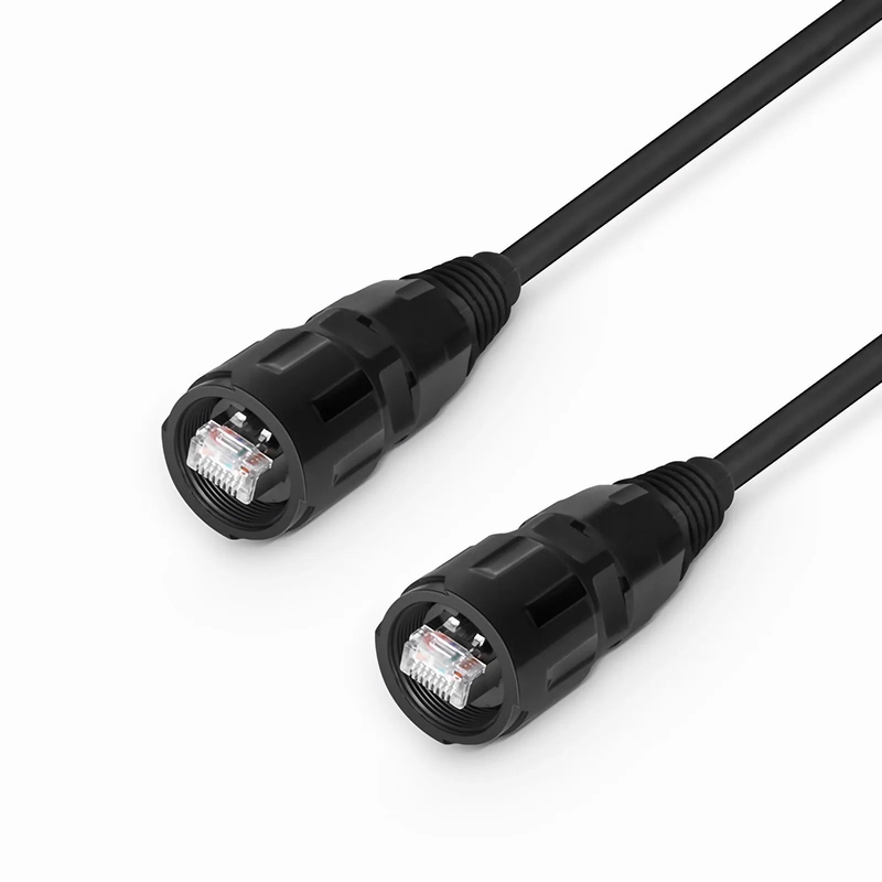 6.6ft (2m) Industrial Cat6 Non-booted Shielded (SFTP) PVC IP65 Ethernet Network Patch Cable, Black