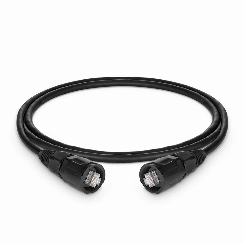3.3ft (1m) Industrial Cat6 Non-booted Shielded (SFTP) PVC IP65 Ethernet Network Patch Cable, Black