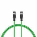3.3ft (1m) Industrial M12D/4M to M12D/4M Cordsets PVC Ethernet Network Patch Cable, Green, Profinet A