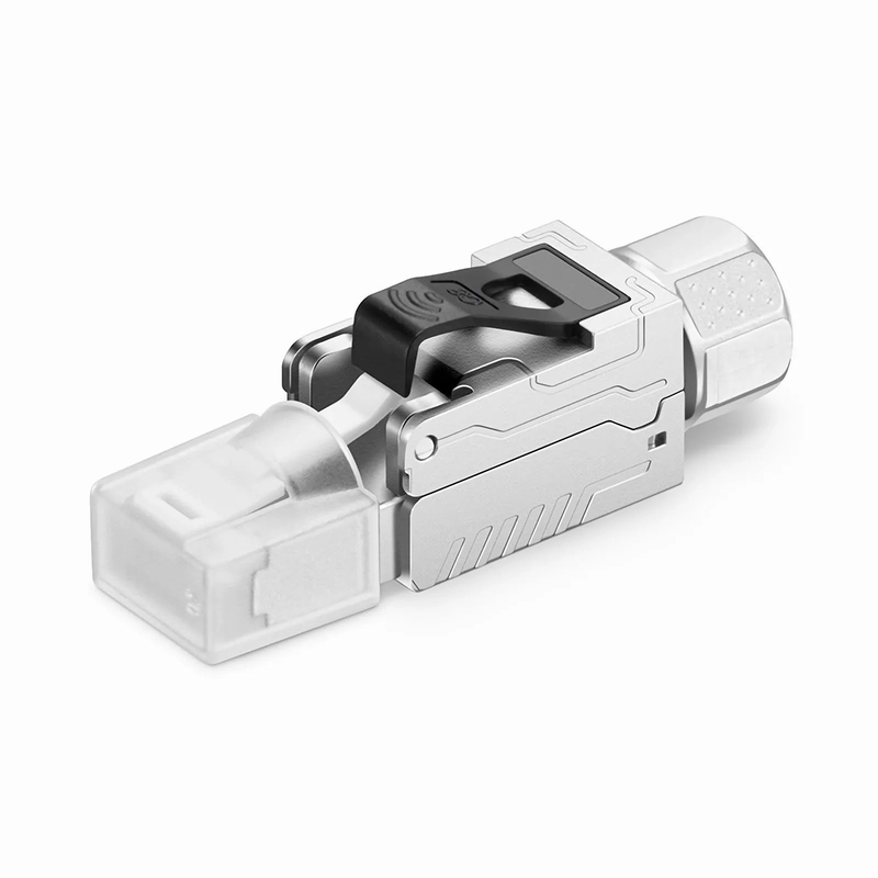 Cat8 RJ45 Tool-Free Modular Plugs, Shielded Network Connectors for 22~24AWG Twisted Pair Solid or Stranded Cable (10/Pack)