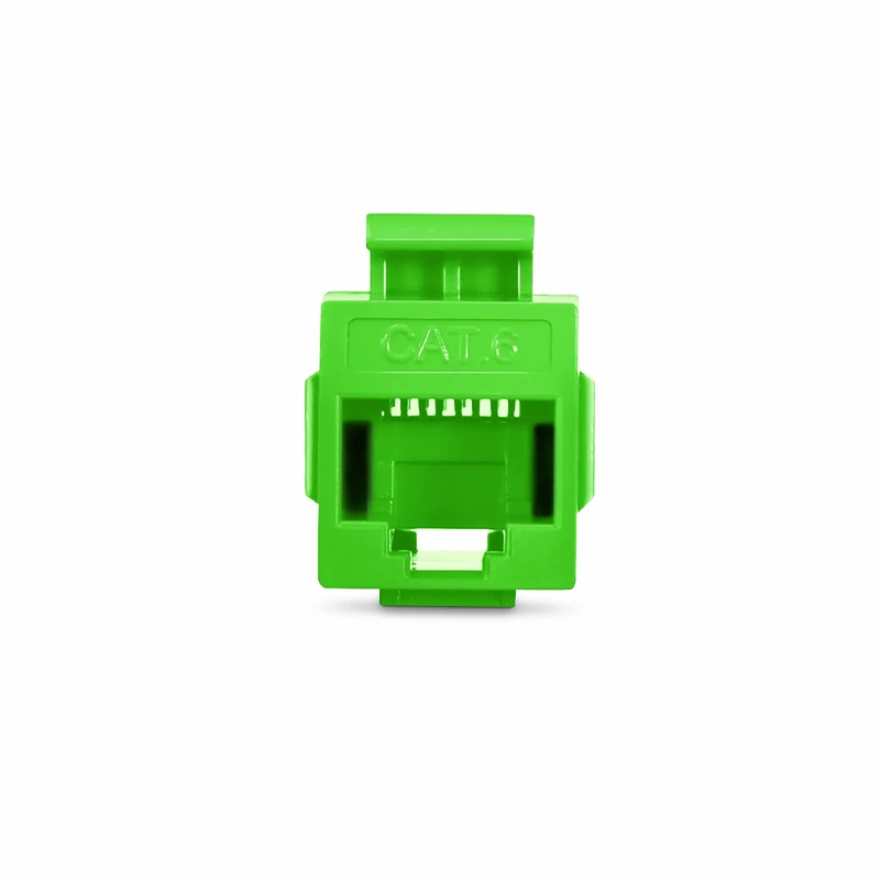 Cat6 Keystone RJ45 Coupler, Unshielded, Female to Female Insert Inline Coupler - Green (12pcs/pack)