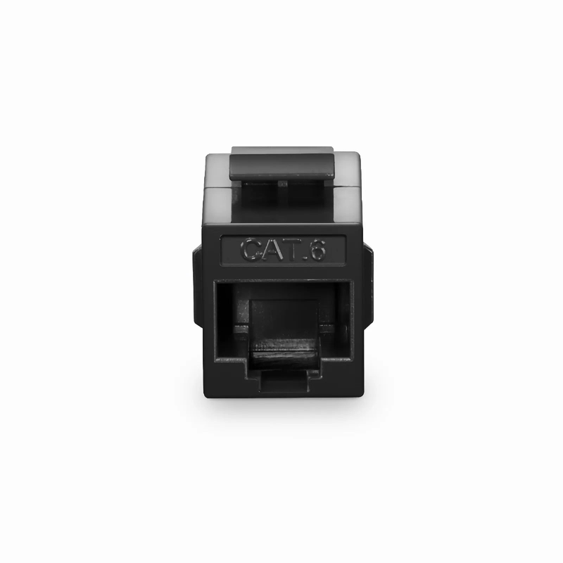 Cat6 Keystone RJ45 Coupler, Unshielded, Female to Female Insert Inline Coupler - Black (12pcs/Pack)