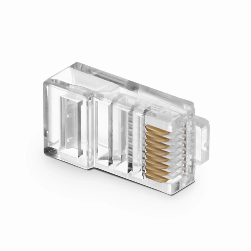 Cat5e RJ45 Standard Modular Plugs, Unshielded Network Connectors for 24AWG Twisted Pair Solid or Stranded Cable (50/Pack)