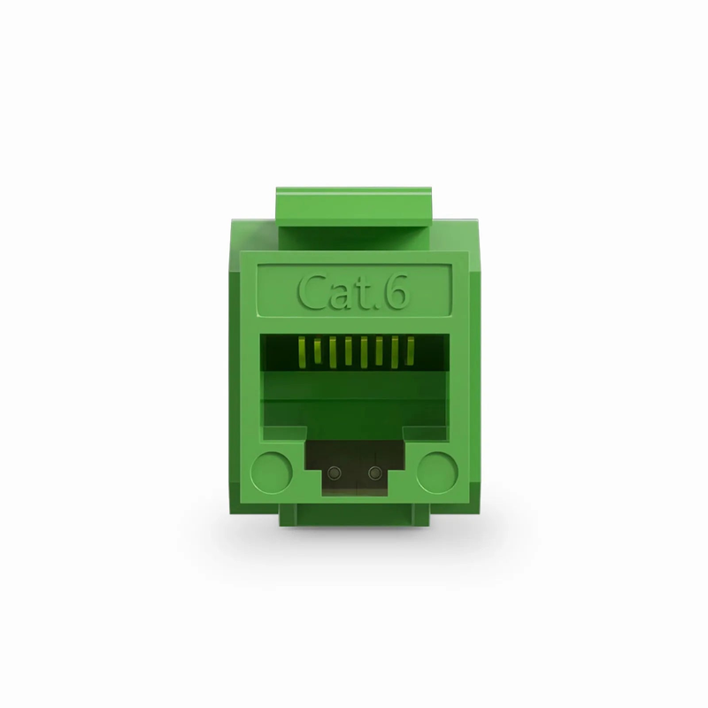 Cat6 RJ45 (8P8C) Unshielded Punch Down Keystone Jack Module, Green (10 pcs/Pack)