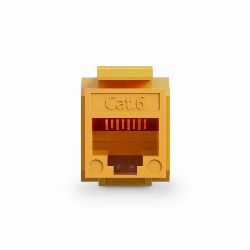 Cat6 RJ45 (8P8C) Unshielded Punch Down Keystone Jack Module, Orange (10 pcs/Pack)