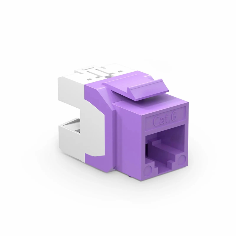 Cat6 RJ45 (8P8C) Unshielded Punch Down Keystone Jack Module, Purple (10 pcs/Pack)