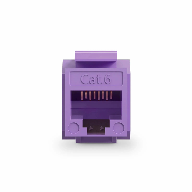 Cat6 RJ45 (8P8C) Unshielded Punch Down Keystone Jack Module, Purple (10 pcs/Pack)