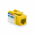 Cat6 RJ45 (8P8C) Unshielded Punch Down Keystone Jack Module, Yellow, 12Pcs/Pack