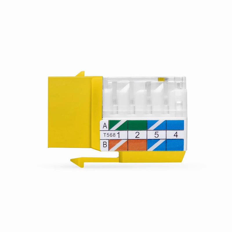 Cat6 RJ45 (8P8C) Unshielded Punch Down Keystone Jack Module, Yellow, 12Pcs/Pack