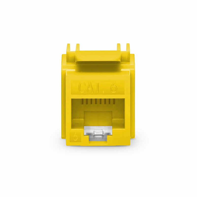 Cat6 RJ45 (8P8C) Unshielded Punch Down Keystone Jack Module, Yellow, 12Pcs/Pack