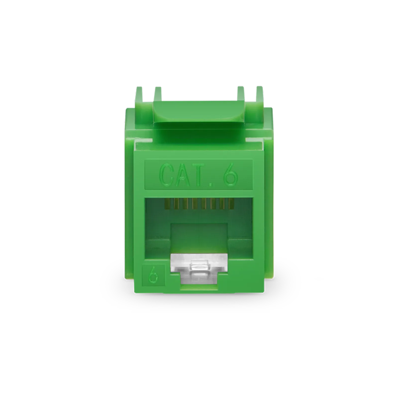 Cat6 RJ45 (8P8C) Unshielded Punch Down Keystone Jack Module, Green, 12Pcs/Pack