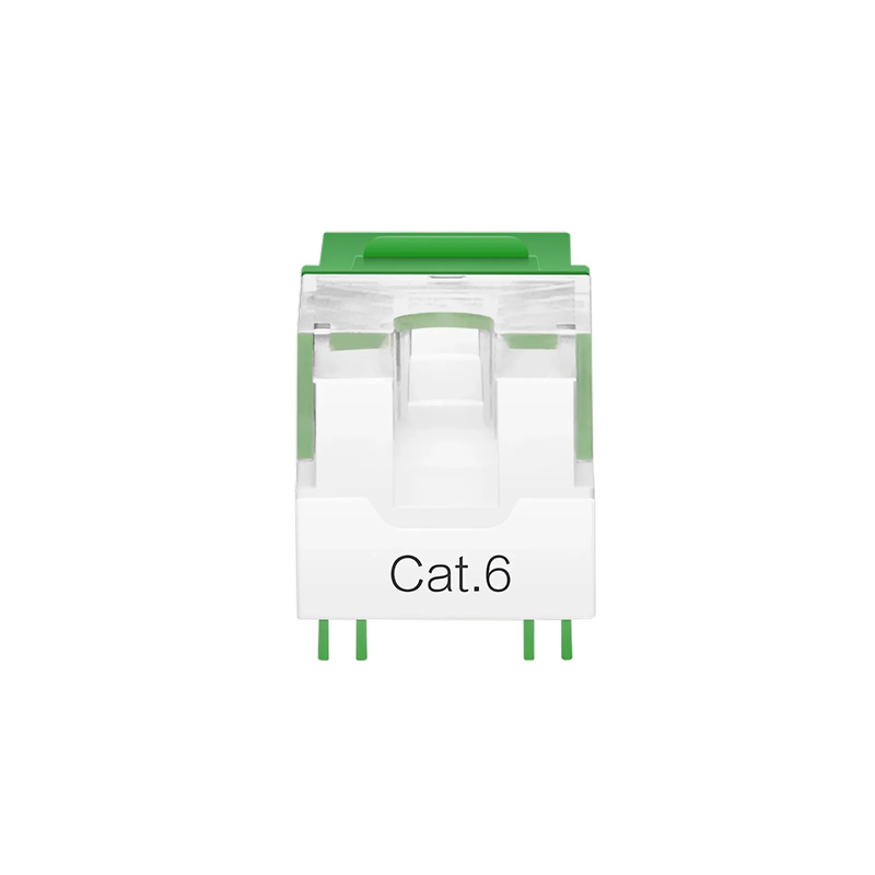 Cat6 RJ45 (8P8C) Unshielded Punch Down Keystone Jack Module, Green, 12Pcs/Pack