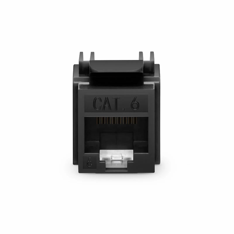 Cat6 RJ45 (8P8C) Unshielded Punch Down Keystone Jack Module, Black, 12Pcs/Pack