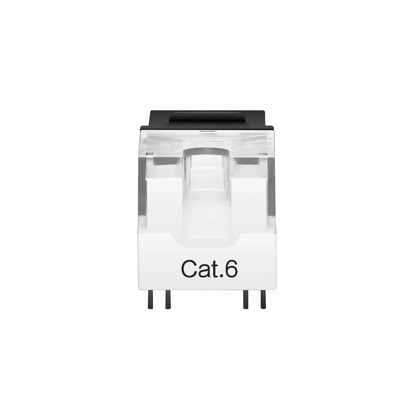 Cat6 RJ45 (8P8C) Unshielded Punch Down Keystone Jack Module, Black, 12Pcs/Pack