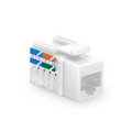 Cat6 RJ45 (8P8C) Unshielded Punch Down Keystone Jack Module, White, 12Pcs/Pack