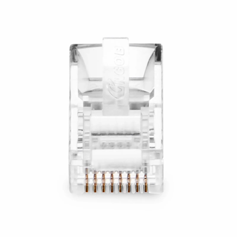 Cat5e RJ45 Standard Modular Plugs, Unshielded Network Connectors for 24AWG Twisted Pair Solid or Stranded Cable (50/Pack)