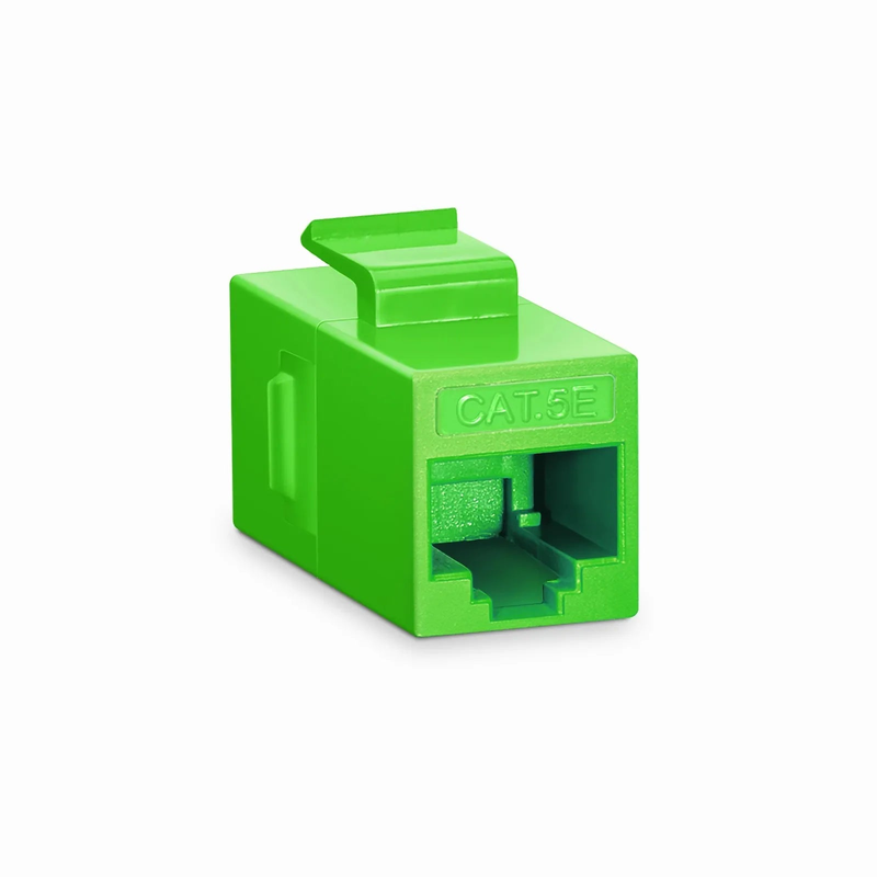 Cat5e Keystone RJ45 Coupler, Unshielded, Female to Female Insert Inline Coupler - Green (12pcs/Pack)