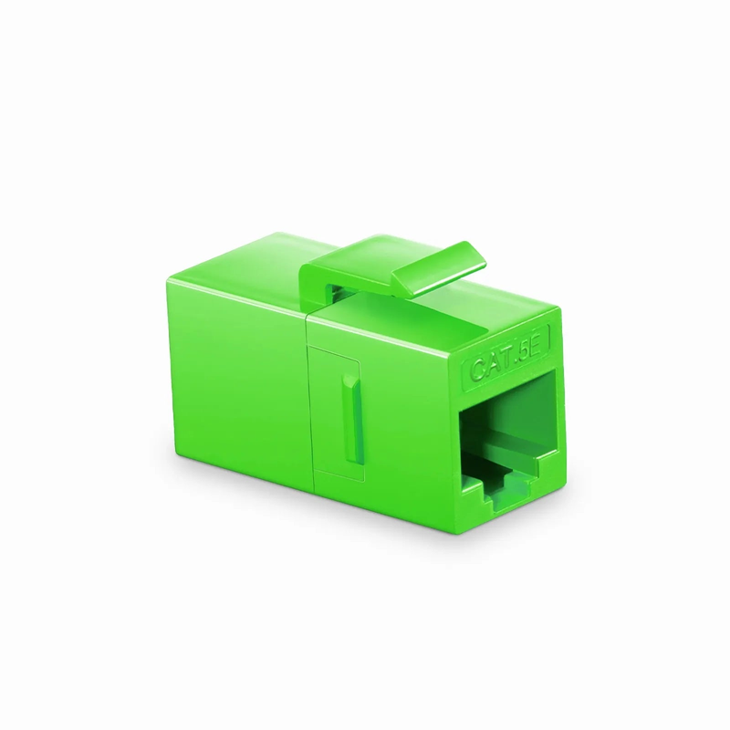 Cat5e Keystone RJ45 Coupler, Unshielded, Female to Female Insert Inline Coupler - Green (12pcs/Pack)