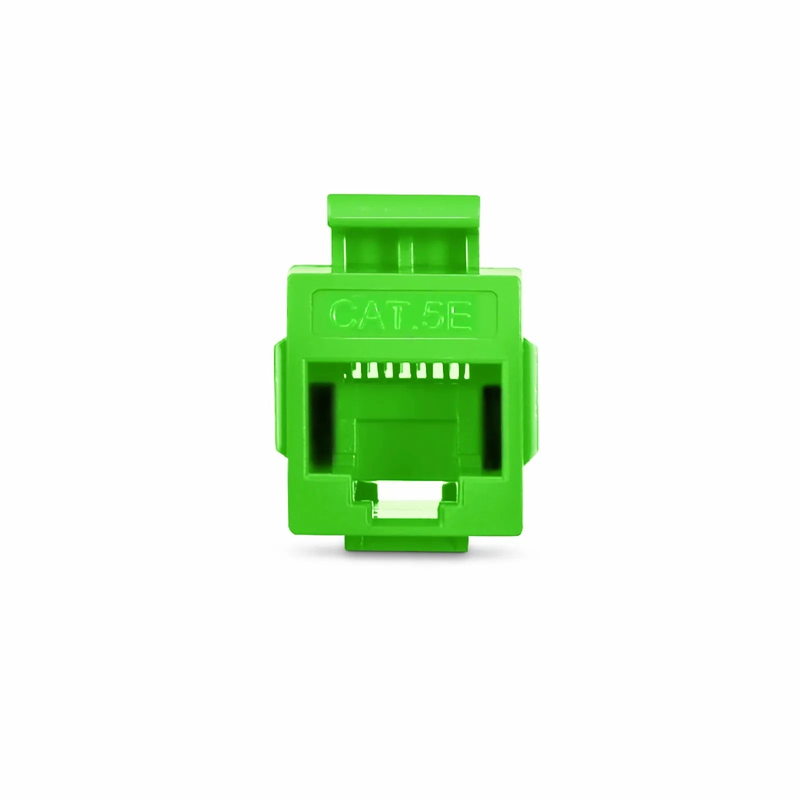 Cat5e Keystone RJ45 Coupler, Unshielded, Female to Female Insert Inline Coupler - Green (12pcs/Pack)