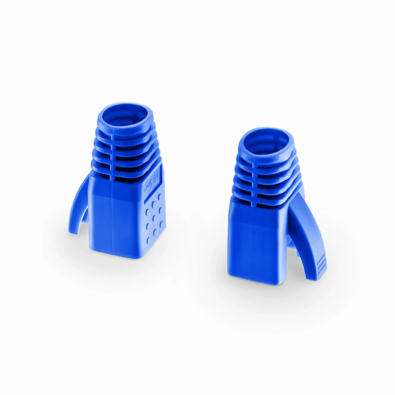 Cat6/Cat6a/Cat7 RJ45 Strain Relief Boots, 8.0mm OD for Cat6 F/UTP & SF/UTP 23AWG, Cat6a & Cat7 S/FTP 23AWG Ethernet Cables, Blue, 50PCS/Pack