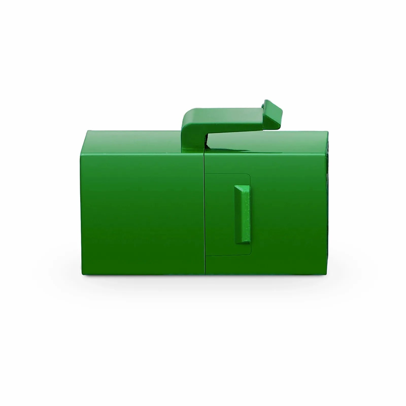 Cat6a Keystone RJ45 Coupler, Unshielded, Female to Female Insert Inline Coupler - Green