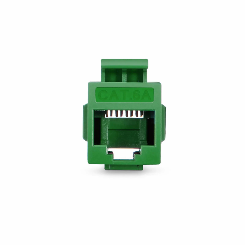 Cat6a Keystone RJ45 Coupler, Unshielded, Female to Female Insert Inline Coupler - Green