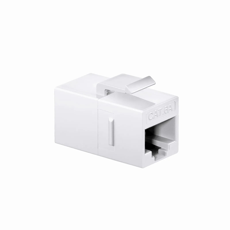 Cat6a Keystone RJ45 Coupler, Unshielded, Female to Female Insert Inline Coupler - White (12pcs/pack)