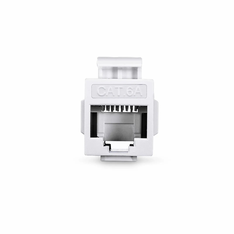 Cat6a Keystone RJ45 Coupler, Unshielded, Female to Female Insert Inline Coupler - White (12pcs/pack)