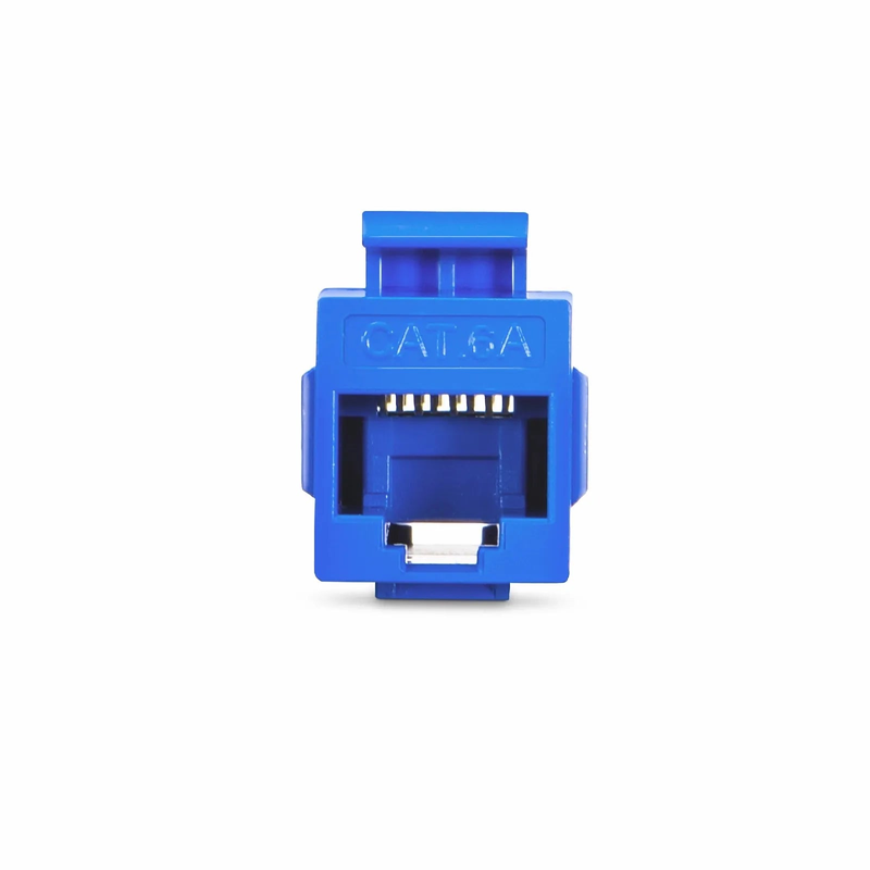 Cat6a Keystone RJ45 Coupler, Unshielded, Female to Female Insert Inline Coupler - Blue (12pcs/Pack)