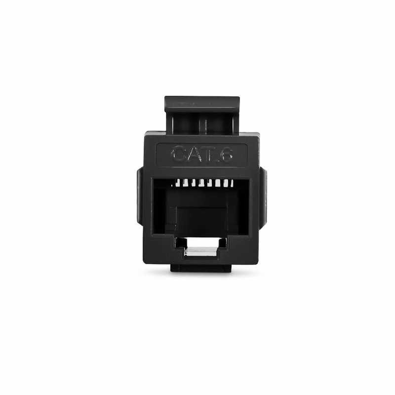 Cat6 Keystone RJ45 Coupler, Unshielded, Female to Female Insert Inline Coupler - Black (12pcs/Pack)