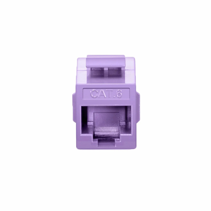 Cat6 Keystone RJ45 Coupler, Unshielded, Female to Female Insert Inline Coupler - Purple (12pcs/pack)