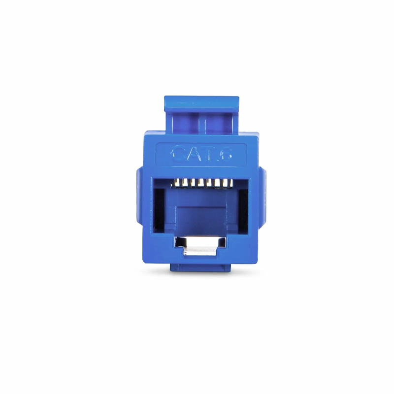 Cat6 Keystone RJ45 Coupler, Unshielded, Female to Female Insert Inline Coupler - Blue (12pcs/Pack)