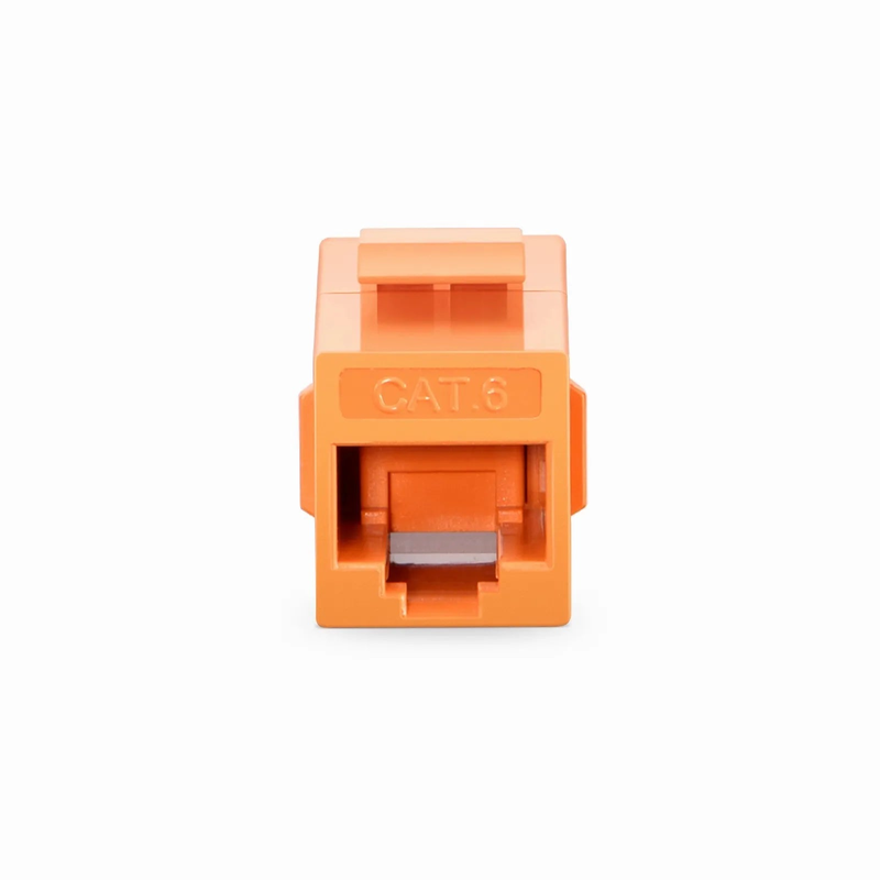 Cat6 Keystone RJ45 Coupler, Unshielded, Female to Female Insert Inline Coupler - Orange (12pcs/pack)