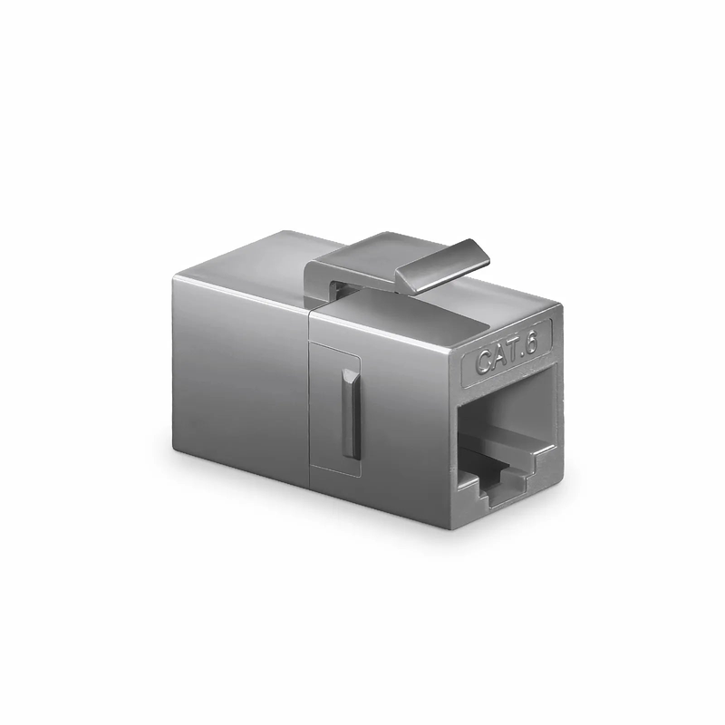 Cat6 Keystone RJ45 Coupler, Unshielded, Female to Female Insert Inline Coupler - Gray (12pcs/Pack)