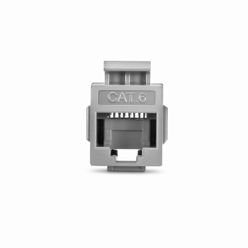 Cat6 Keystone RJ45 Coupler, Unshielded, Female to Female Insert Inline Coupler - Gray (12pcs/Pack)