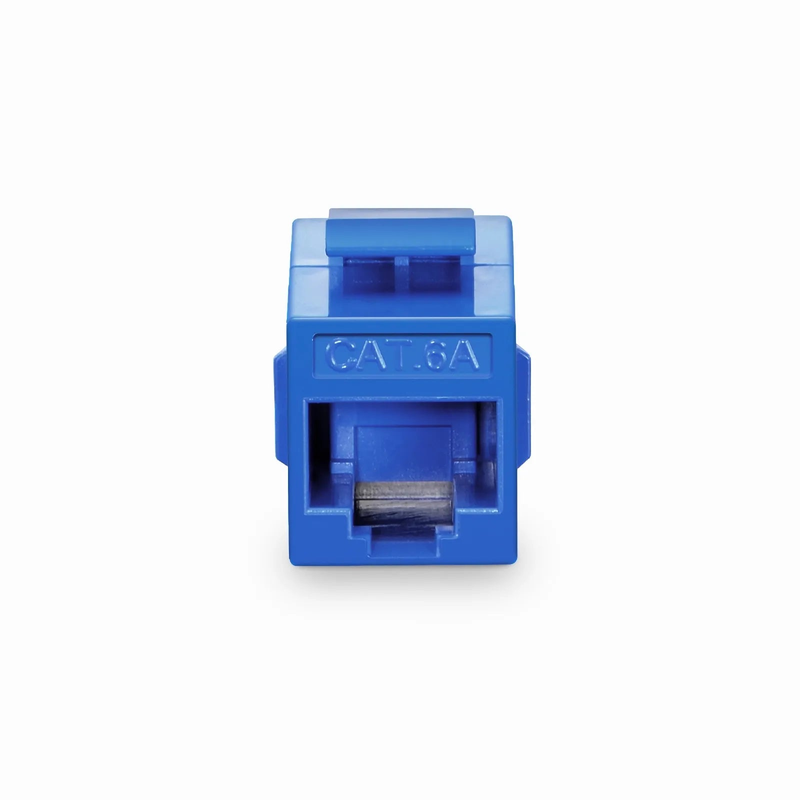 Cat6a Keystone RJ45 Coupler, Unshielded, Female to Female Insert Inline Coupler - Blue (12pcs/Pack)