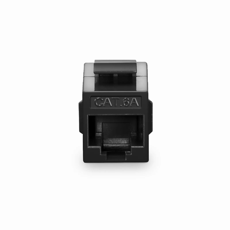 Cat6a Keystone RJ45 Coupler, Unshielded, Female to Female Insert Inline Coupler - Black (12pcs/pack)