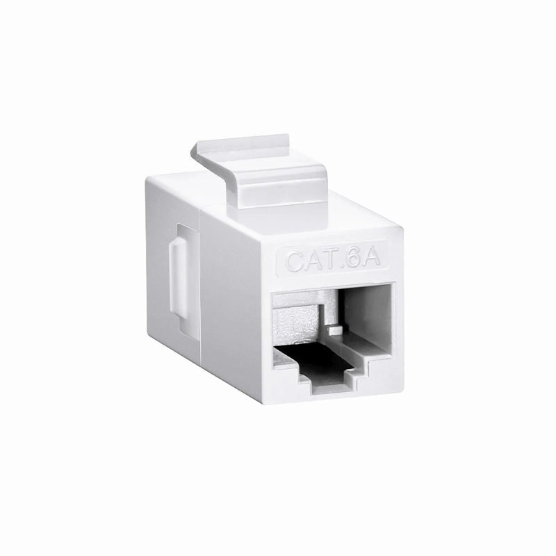 Cat6a Keystone RJ45 Coupler, Unshielded, Female to Female Insert Inline Coupler - White (12pcs/pack)