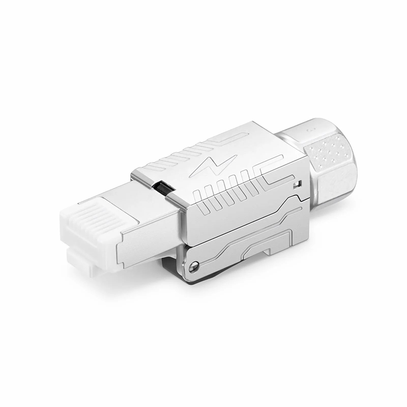 Cat7 RJ45 Tool-Free Modular Plugs, Shielded Network Connectors for 22~24AWG Twisted Pair Solid or Stranded Cable (10/Pack)