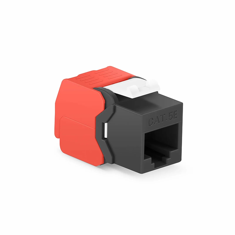 Cat5e RJ45 (8P8C) Unshielded Toolless Keystone Jack Module, Black (10 pcs/Pack)