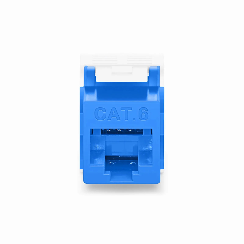 Cat6 RJ45 (8P8C) Unshielded Toolless Keystone Jack Module, Blue (10 pcs/Pack)