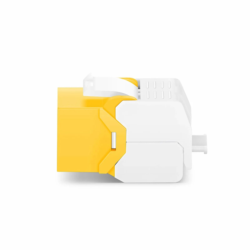 Cat6 RJ45 (8P8C) Unshielded Toolless Keystone Jack Module, Yellow (10 pcs/Pack)