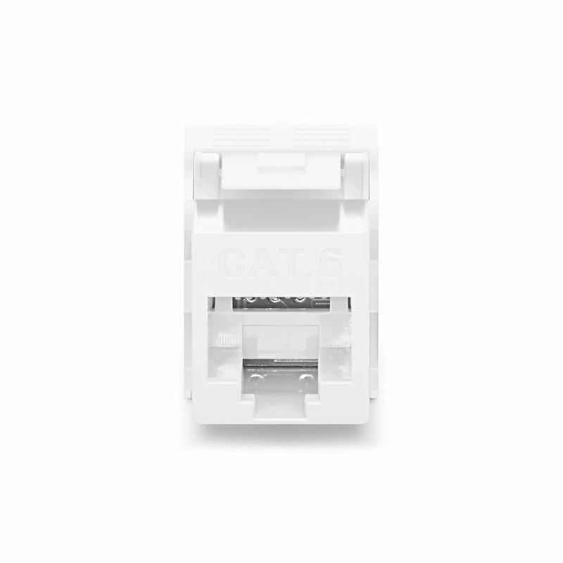 Cat6 RJ45 (8P8C) Unshielded Toolless Keystone Jack Module, White (10 pcs/Pack)