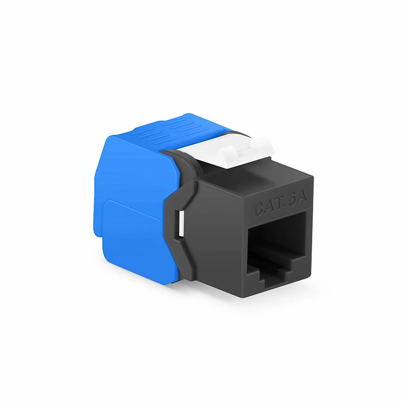 Cat6a RJ45 (8P8C) Unshielded Toolless Keystone Jack Module, Black (10 pcs/Pack)