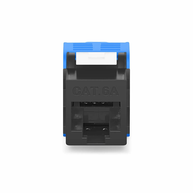 Cat6a RJ45 (8P8C) Unshielded Toolless Keystone Jack Module, Black (10 pcs/Pack)